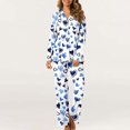 thumbnail image 4 of MIUOWANP Womens Big and Tall Pajama Sets Women's Valentine's Day Printed Pajama Set For Daily Home Wear With Pocket Blue XXXL, 4 of 5