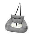 thumbnail image 2 of Asiento elevador para perros Asiento para perros para automóvil con protector de bolsillo de almacenamiento Cama portadora portátil Perrera Mascotas Gris, 2 of 10