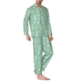 thumbnail image 2 of Yiaed Tropical Pineapple Print Men’s Pajamas Set - Long Sleeve Button Down Sleep Shirt and Pajama Bottoms Sleepwear Set Mens Pjs Sets Men's Pajama Bottoms-X-Large, 2 of 7