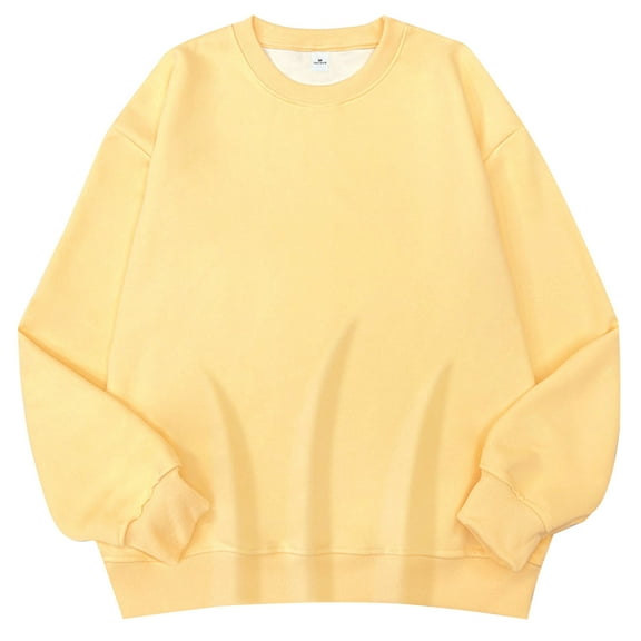GigrtiJin Mens Fleece Sweatshirt Long Sleeved Round Neck Thickened Warm Pullover Top Sports Solid Casual Sweatshirt