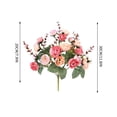 thumbnail image 2 of 21‑Head Artificial Diamond Rose Bouquets, Autumn Color Faux Roses for Wedding and Home Staircase Decor, Real Touch Fake Floral Centerpieces for Indoor Decoration, 11.8in/30cm, D, 2 of 7