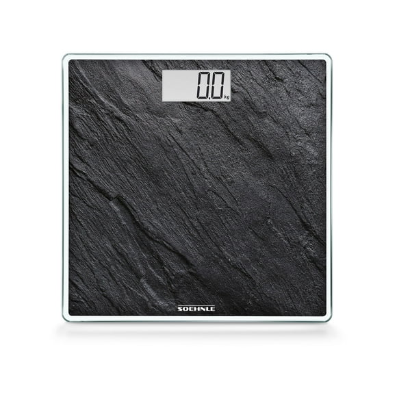 Soehnle Style Sense compact 300, compact Digital Weighing Scale, Bathroom Scale with Easy-to-Read LcD Display, Extra-Flat Body Weight Scale, Slate