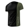 thumbnail image 4 of Prolriy Shirts for Men, Men's T Shirt Graphic Color Block Round Neck Clothing 3D Printing Outdoor Leisure Short Sleeved Retro Fashion Designer Mens Shirts Army Green XXXXXL, 4 of 4