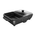 thumbnail image 4 of Luzkey Electric Hot Pot with Grill Barbecue Grill Cooking Pot Compact Smokeless Grill Kitchen Cooker for Apartments Family Gathering Black, 4 of 8