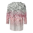 thumbnail image 5 of Midsumdr Womens Tops Spring Summer 3/4 Sleeves Round Neck Casual Pullover Shirts Pullover Tunic Tops Tie-dye Print Sequin Tops for Women, 5 of 5