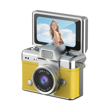 AOOOWER Portable Student Digital Camera Camcorder Featuring Retro Design Flip Screen Selfie Function and Multiple Filter