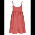 thumbnail image 4 of Vestido de Verano para Mujer 2025, Sin Mangas, con Tirantes Finos y Cuello en V, Informal, Estilo Swing. Coral S, 4 of 8