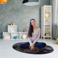 thumbnail image 2 of Guanhe Tie-Dye Round Area Rugs for Living Room, 40Inch Circle Rugs for Kids Girls Rooms, Soft Non-Slip Bedroom Rugs,Black, 2 of 3