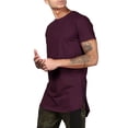 thumbnail image 2 of Ma Croix Men's Casual Longtail Extended Slim Fit Hip Hop Crew Neck Tee Shirts with Side Zipper, 2 of 4