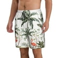 thumbnail image 2 of Kll Flamingo Palm Trees Men'S Casual Summer Beach Shorts Hawaiian Shorts With Pockets-X-Large, 2 of 9