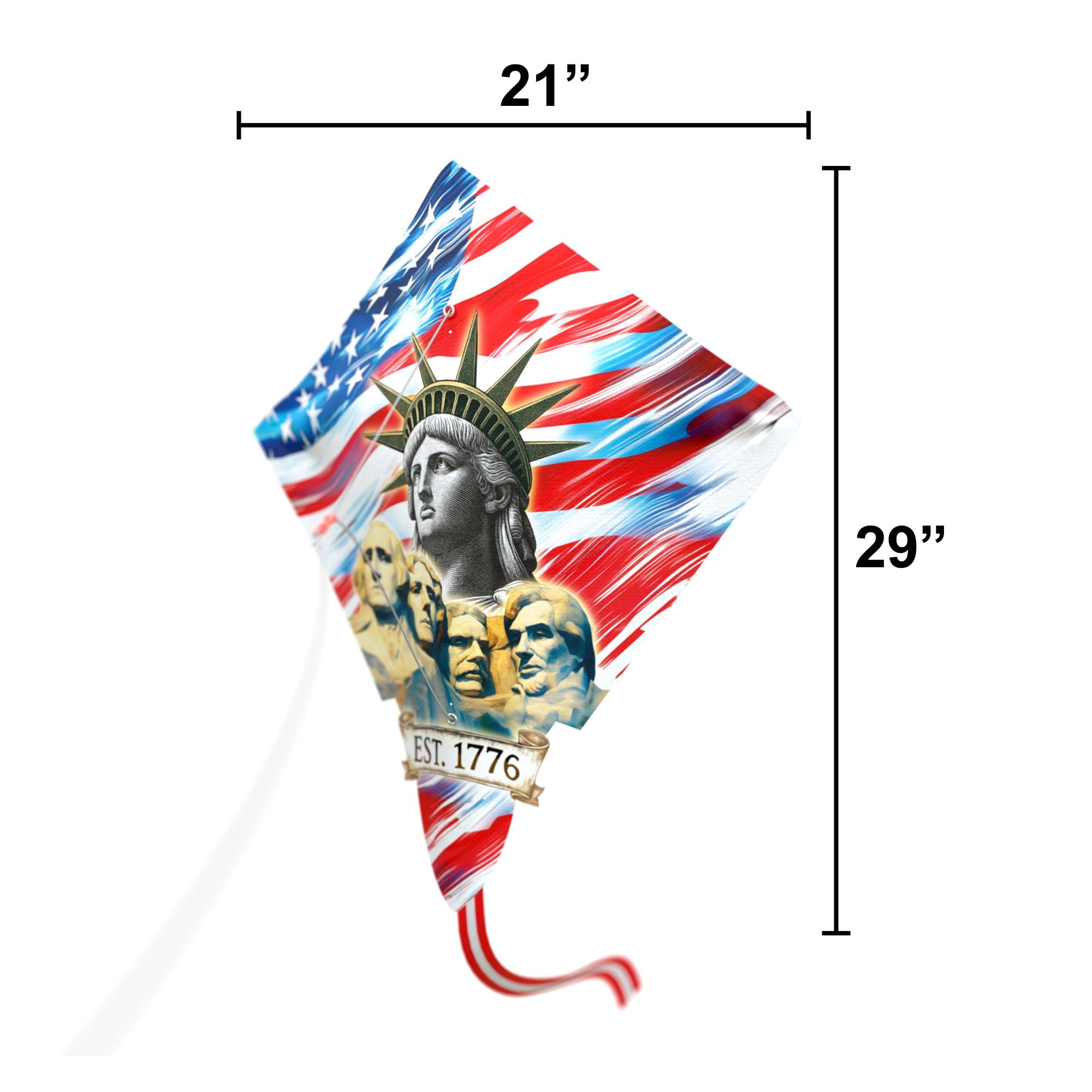 Wicked Kites Ready 2 Fly American Liberty Pop-Up Ripstop Fabric Diamond Kite