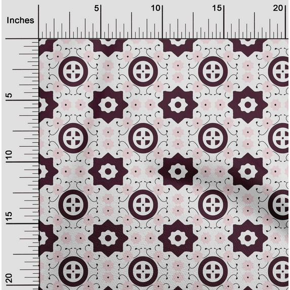 oneOone Viscose Jersey Wine Fabric Geometric Block Diy Clothing Quilting Fabric Print Fabric By Yard 60 Inch Wide
