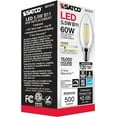 thumbnail image 3 of SATCO S21274 5.5W B11 90 CRI 3000K 120V LED Candelabra Base Bulb, Clear (6 Pack), 3 of 13