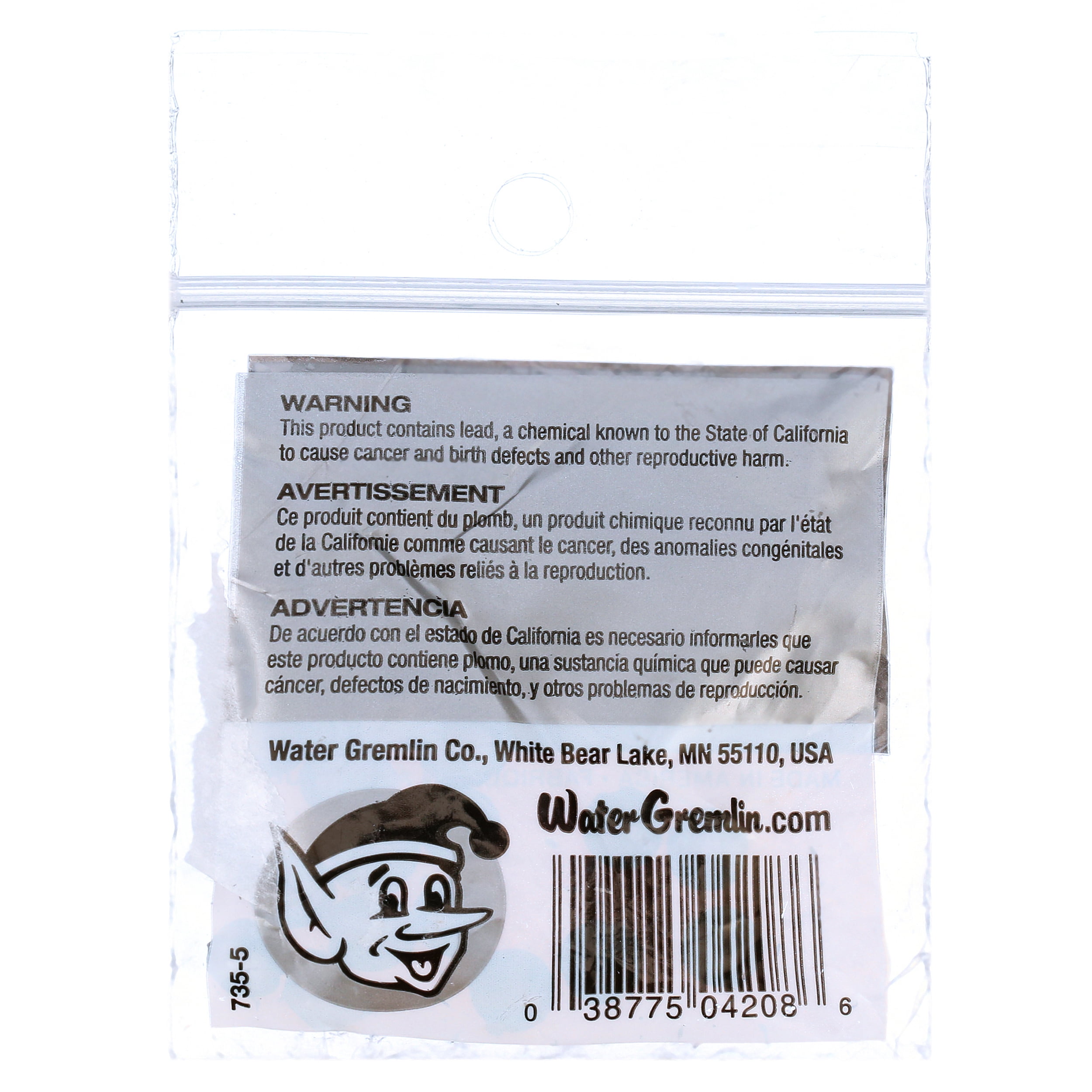 Water Gremlin Round Split Shot Sinker