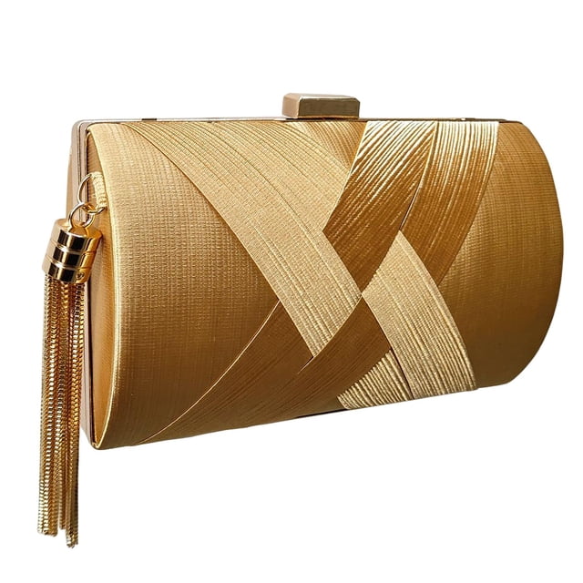 athleticsshop2018 Bolsos de noche, bolsos de mano con borla y cadena extraíble Oro