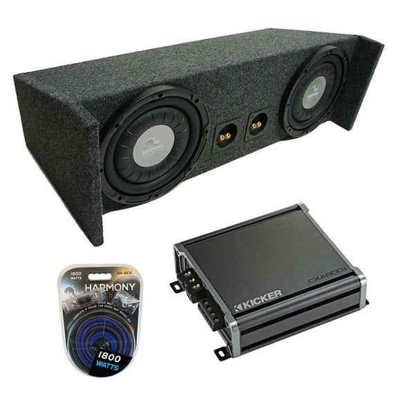 1987-2006 Jeep Wrangler YJ TJ Harmony F104 Dual 10" Custom Sub Box & CXA8001 Amp