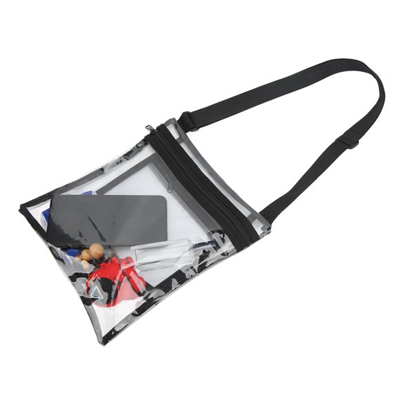 Bolso de mensajero transparente, bolso de mensajero transparente con bolso transparente aprobado por el estadio, bolso de mano transparente portátil, diseño aerodinámico