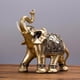 thumbnail image 2 of Estatua de elefante de resina Fengshui, estatua de elefante dorado, escultura, figura de riqueza Pies cerrados L, 2 of 9