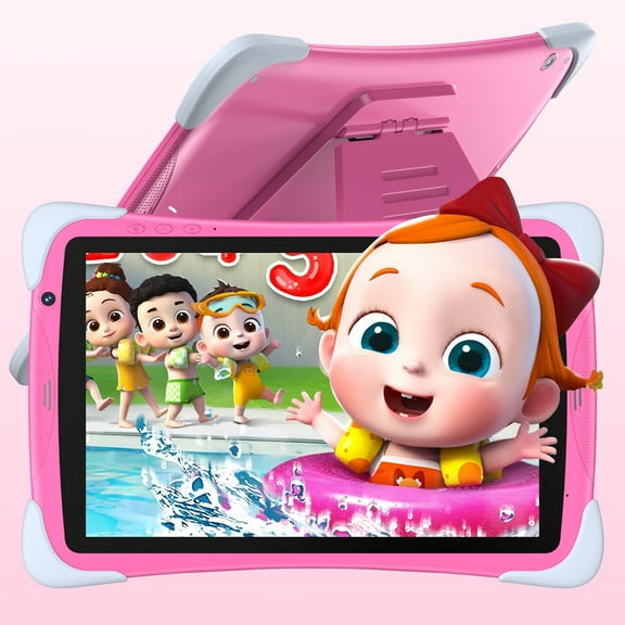Kids Tablet,10.1 Inch Android Toddler Tablet with Case,8GB RAM 64GB ROM Tableta,APP Preinstalled,Parent Control,Kids Education Children Tablet with WiFi,Pink