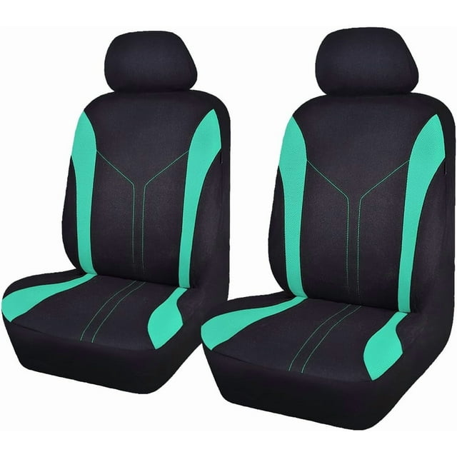 Car Seat Covers Front Seats and Rear Bench Air Mesh Fabric Rear Bench Split Polyester Easy Installation SUV CAR Woman Lady Femal ( Mint Full Set)