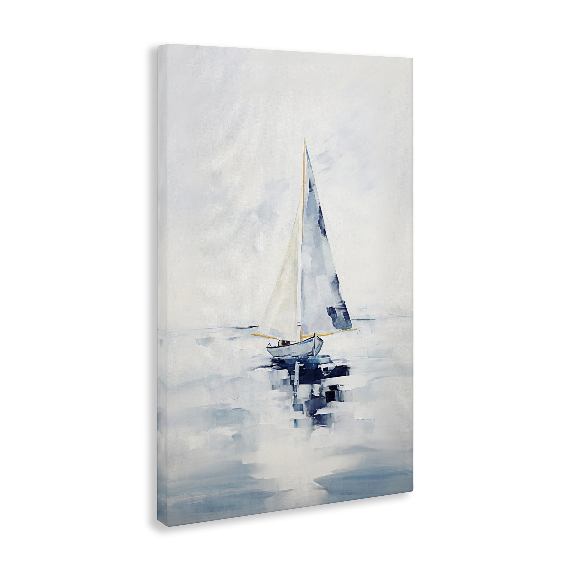 Stupell Industries Abstract Paint Strokes Boat Abstract Painting Wrapped Canvas Art Print Wall Art, 16 x 24
