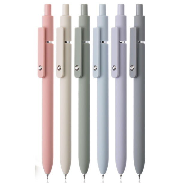 Mr. Pen - Bolígrafos Retráctiles De Gel De Punta Fina, Paquete De 6 Barriles Morandi, Tinta De Secado Rápido, Bonitos Bolígrafos Estéticos Para Diario