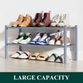thumbnail image 5 of Smiry Shoe Rack 2 Tier, Stackable Bamboo Shoe Organizer, Shoe Storage for Closet, Entryway and Bedroom, Grey, 5 of 7