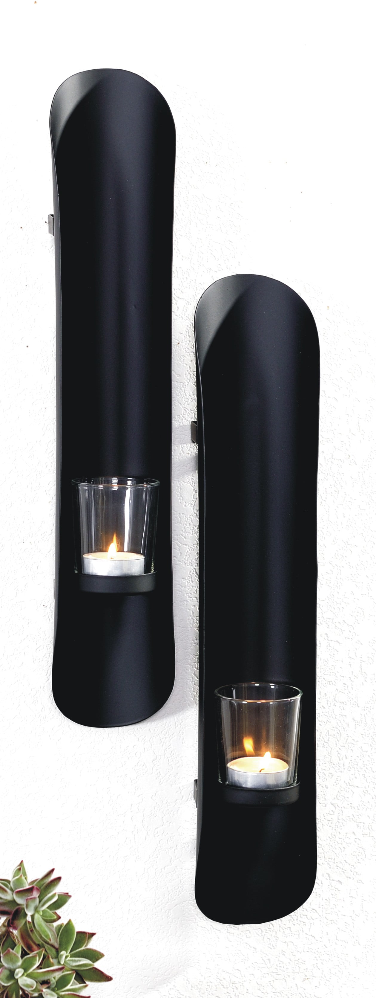 ArtMaison Canada, Set of 2 Bold Metal With Glass Wall Sconces, 3x16