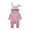 Pink, variant on Odeerbi 2025 Infant Baby Boys Girls Cartoon Rabbit Ears Hooded Romper Jumpsuit Outfits