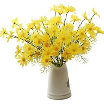 Nvzi Artificial Flowers 12 Bundles Artificial Silk Daisy Fake Flowers UV Resistant Outdoor Fake Wildflowers with Stems Greenery Shrubs Plants Arrangements for Home Garden for Decoration (Yellow)