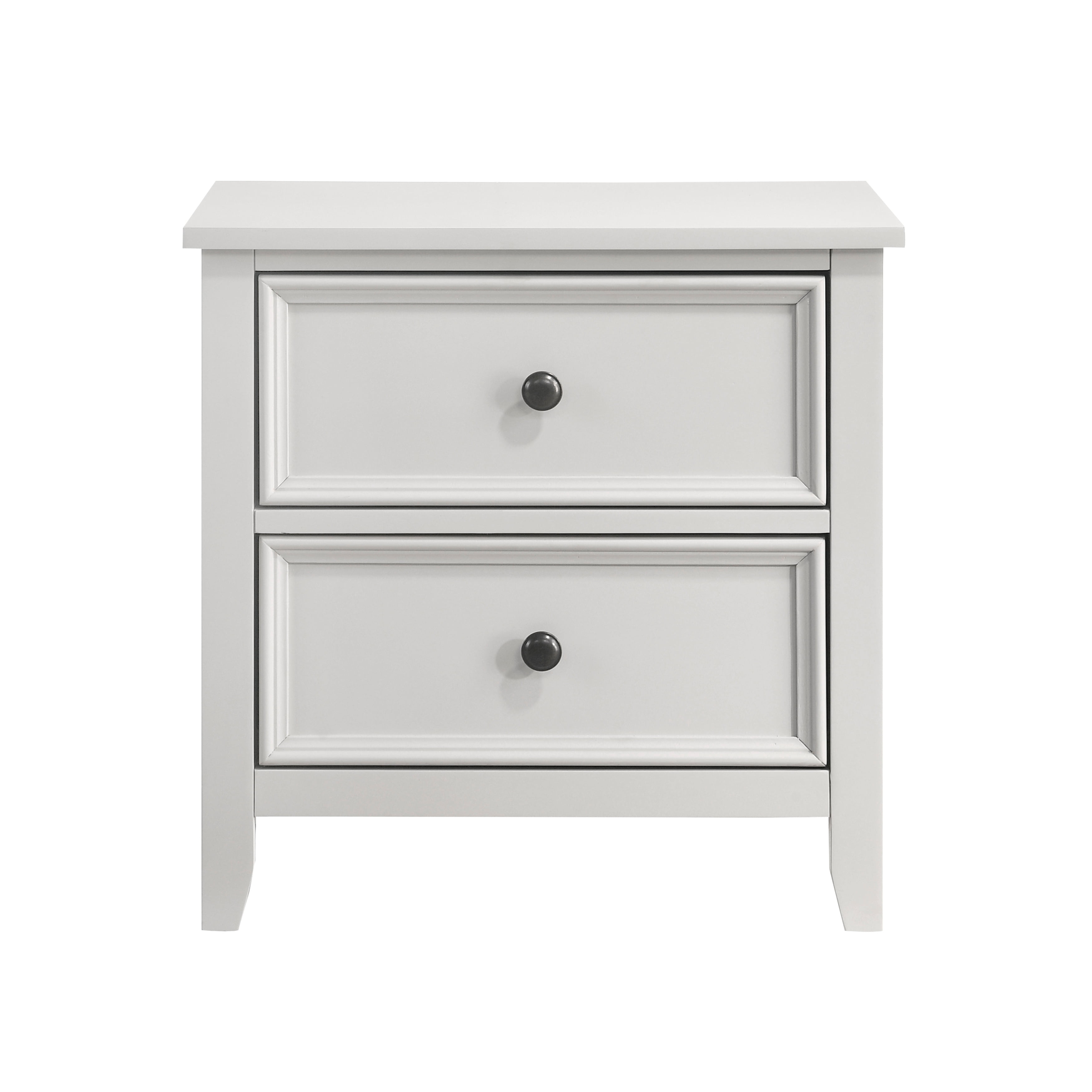 Classic Nightstand, 2 Drawers Storage 1pc Bedside Table