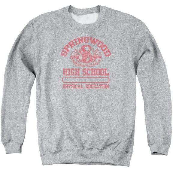 Trevco Sportswear WBM625-AS-5 Nightmare on Elm Street Springwood High Adult Crewneck Sweatshirt, Athletic Heather - 2X