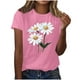 thumbnail image 1 of Camisas de Manga Corta para las Mujeres Moda Casual Impresión Cuello Redondo Suéter Tee Blusas, 1 of 3