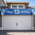 thumbnail image 5 of Decorative Blue Happy 13th Birthday Banner with Elegant Design for Birthday Party, Celebration Decor, Indoor Event, 5 of 8