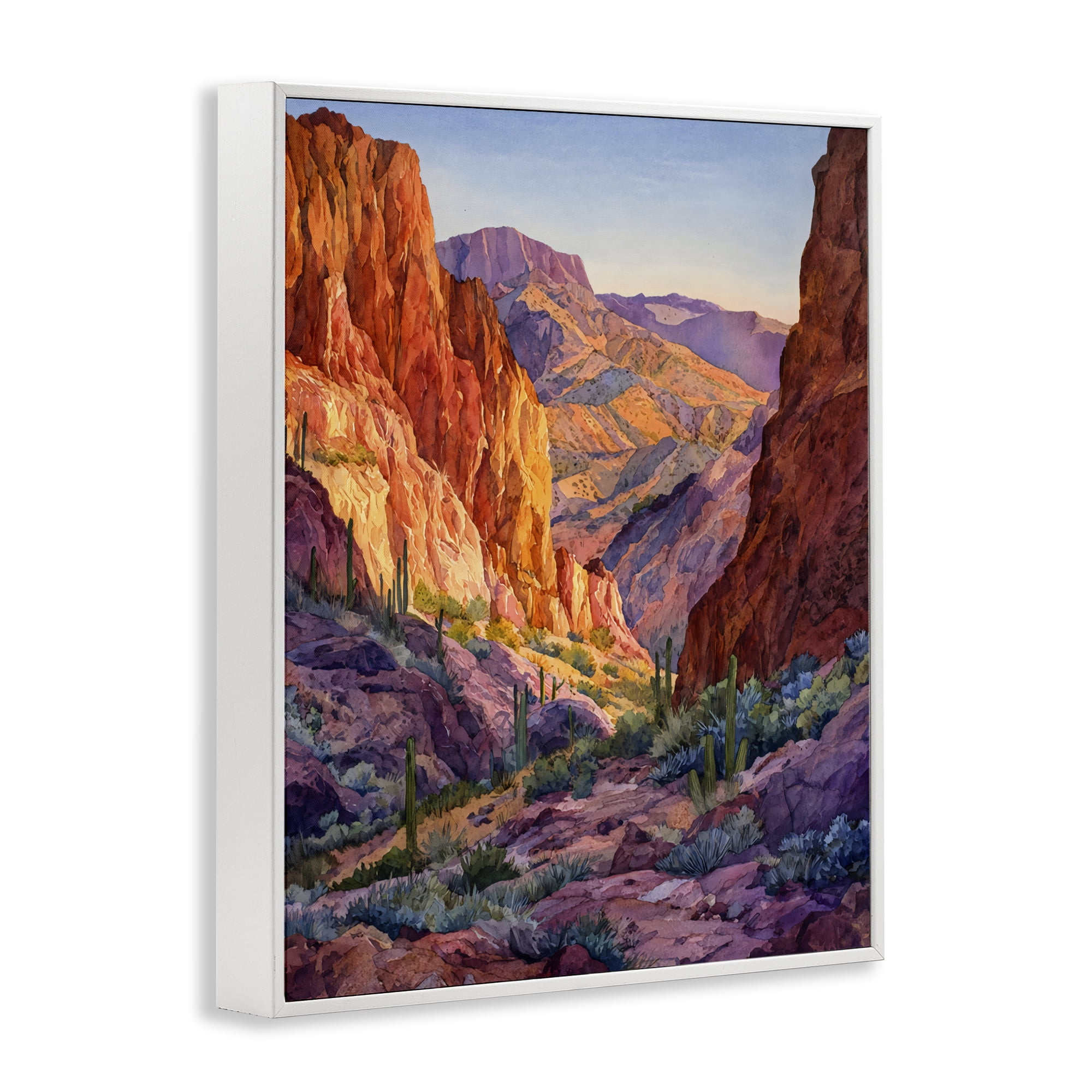 Stupell Industries Western Colors Canyon White Framed Giclee Art, design by Franklyn Gregory