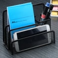 thumbnail image 3 of Sioweci 3-Tier Desktop Stacking File Holder Black Metal Mesh Mail Organizer Letter Holder Reinforced Design Space-Saving File Storage Rack for Desk Countertop Kitchen Black, 3 of 13