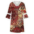 thumbnail image 3 of Robe Maxi Basique pour Femmes, Ample, en Dentelle Rem, Robe Décontractée à Manches Mi-Longues, Tenue de Vacances, 3 of 8