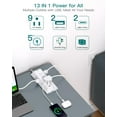 thumbnail image 4 of Surge Protector Power Strip, Addtam 5 ft Flat Plug Extension Cord with 4 USB Wall Charger(2 USB C Port), 9 Widely Outlets Desk Charging Station, Home Office and College Dorm Room Essentials, 4 of 4