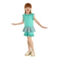 thumbnail image 2 of LittleSpring Little Girls Casual Outfit - Ruffle Tank Top and Loose Shorts, Green, Toddler Size 6, 2 of 6