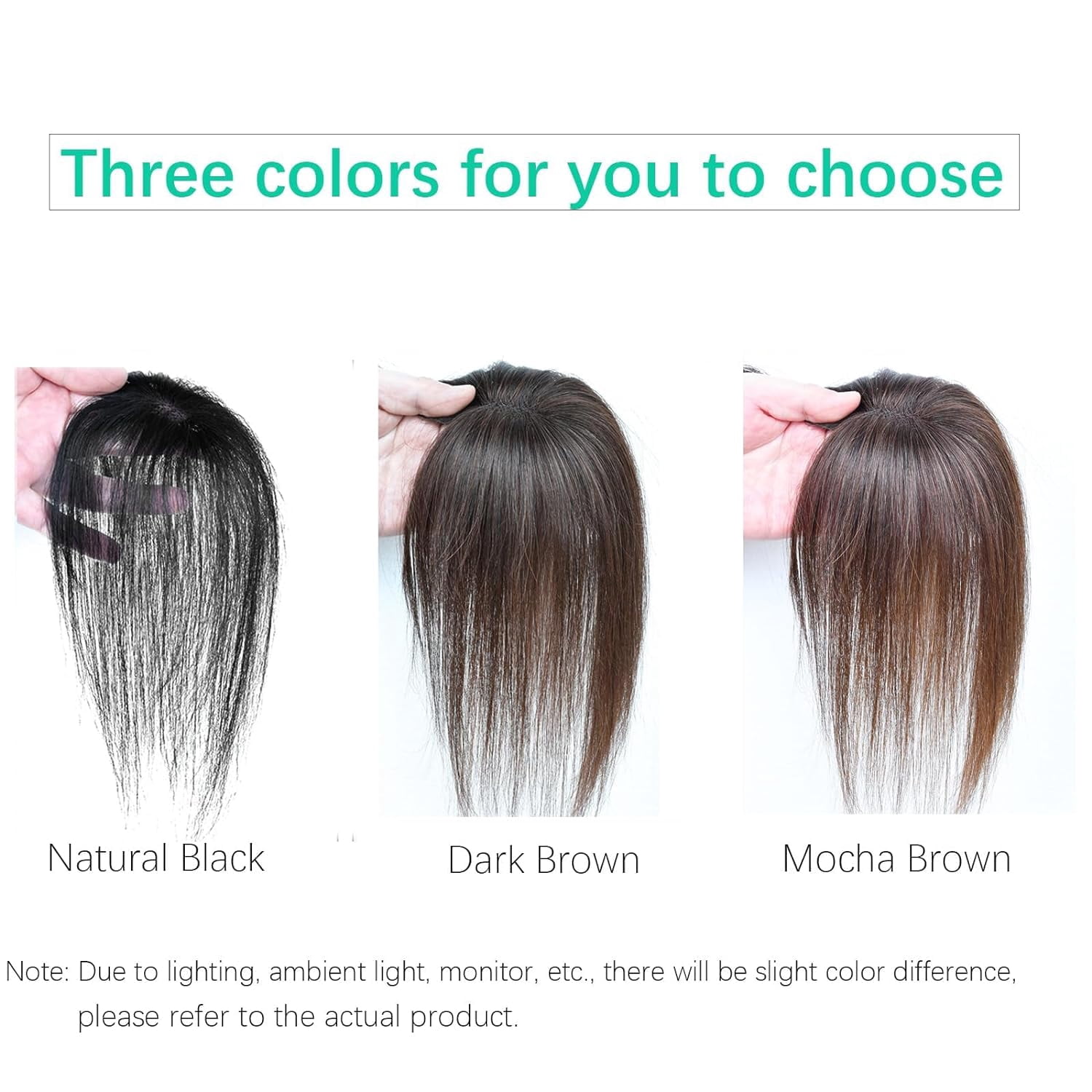 Bangs Hair Clip, Clip in Bangs Hair Toppers for Women 100% Real Human Hair, Clip on Bangs 360° 3D Cover Wispy Fake Clip in Hair Extensions for Women Daily (Dark Brown)