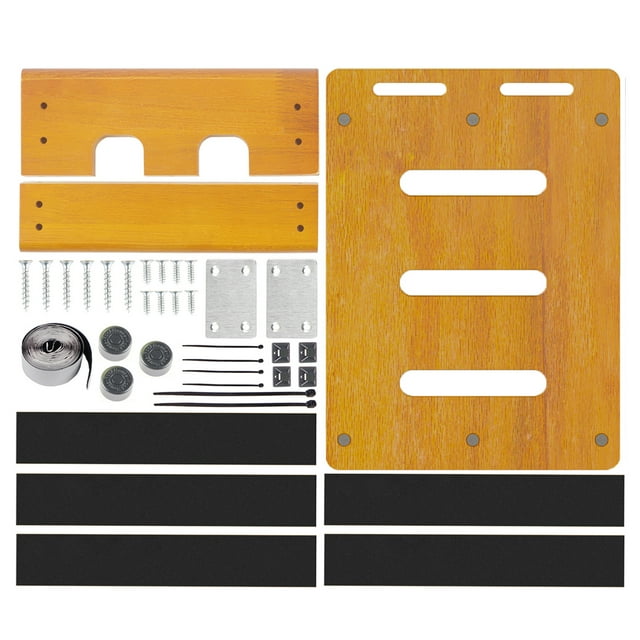 Tablero de pedal de efectos de guitarra Kit de bricolaje Pedalboard de madera maciza de 11.8 pulgadas