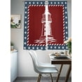 thumbnail image 4 of Independence Day Sheer Curtains 2 Panels Set, U.S. Flag Ocean Coastal Lighthouse Star Navy Blue Light Filtering Rod Pocket Voile Drapes, Window Sheer Curtains for Living Room/Bedroom, 52'' W x 72'' L, 4 of 7