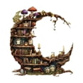 thumbnail image 5 of Acrylic Moon Shelf Apothecary Decor, Boho Witchy Moon Shelf Statue with Mushrooms & Potions, Modern Art Desktop Ornament for Home & Office, 5 of 6