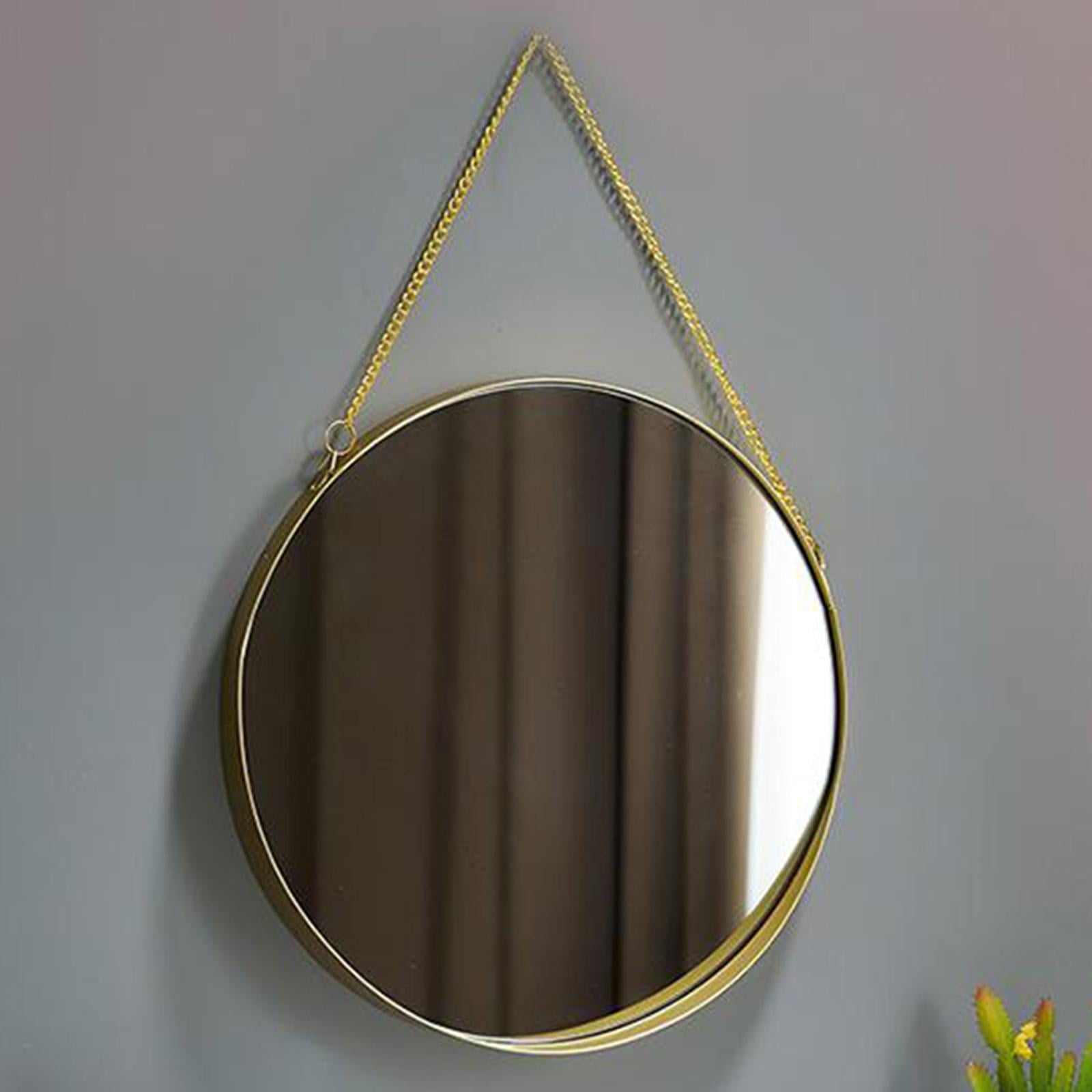 Golden Round Wall Hanging Mirror With Chain Small Wall Decor - Temu