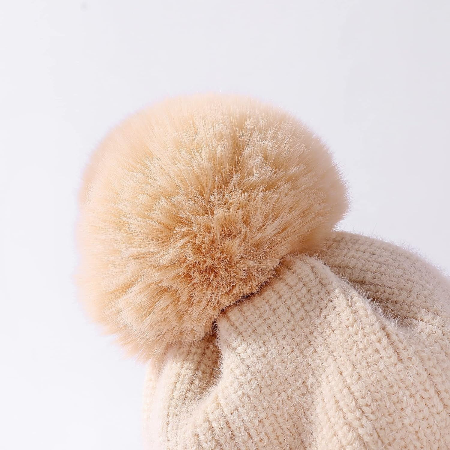 Zhengup Women Winter Peruvian Cover Ears Beanie Hat Ear Flaps Sherpa Ski Snow Hats Knit Fleece Lined 3 Pom Pom