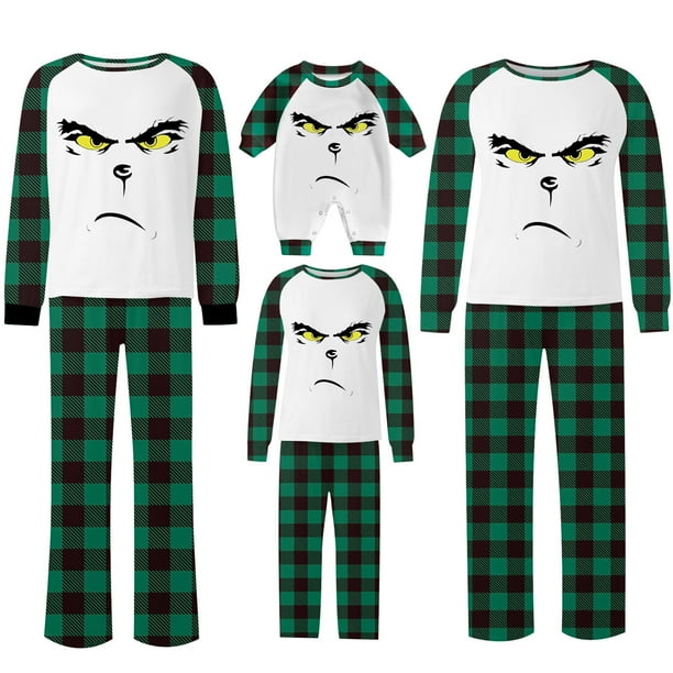 Pijamas navideños a juego Grinch - TKing Fashion 2024 Nuevos conjuntos de pijamas navideños familiares a juego Grinch, pijamas navideños navideños para parejas, adultos y niños, 6 Años
