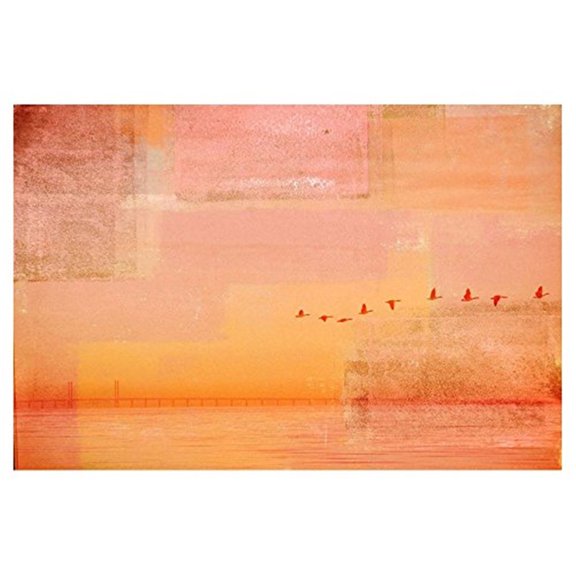 Traveling Birds by Parvez Taj Painting Print on Wrapped Canvas