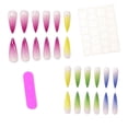 thumbnail image 2 of ONLYEOR Spring Macaron Press On Nails, Cute Sweet Colorful Design, Long Pointed Fake Nails for Daily & Date Look, 2 of 8