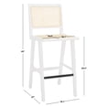 thumbnail image 3 of SAFAVIEH Couture Hattie Square Mid Back Bar Stool, White/Natural, 3 of 13