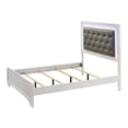 thumbnail image 2 of 1pc Full Size Bed Transitional Style Frost Finish White LED Light Upholstery Headboard Bedroom, 2 of 2